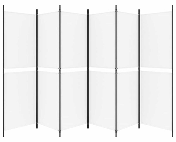 6 paneles fehér szövet térelválasztó 300x180 cm