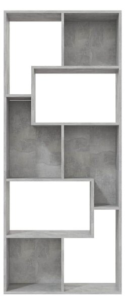 Betonszürke szerelt fa könyvszekrény 67 x 24 x 161 cm