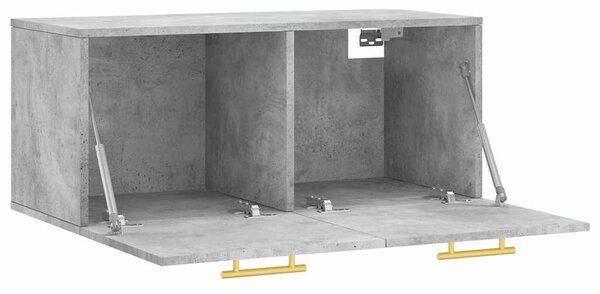 Betonszürke szerelt fa faliszekrény 80 x 36,5 x 35 cm