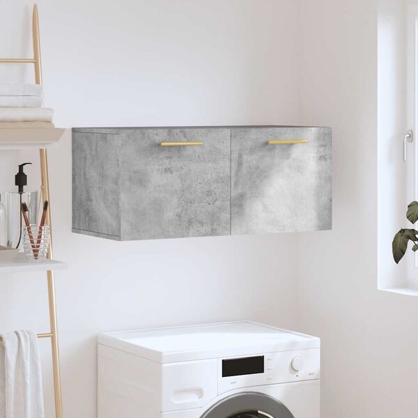 Betonszürke szerelt fa faliszekrény 80 x 36,5 x 35 cm