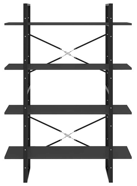 Négyszintes szürke szerelt fa könyvszekrény 100 x 30 x 140 cm