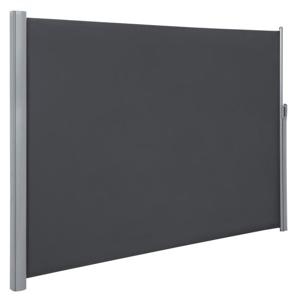 Oldalsó terasznapellenző, belátásgátló, szürke, 280 g/m² 200 x 400 cm