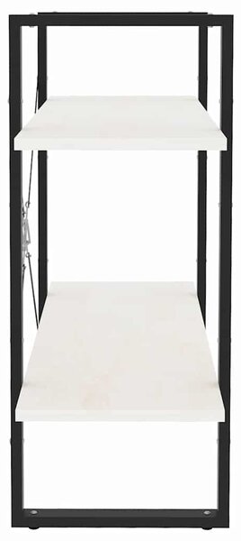 Kétszintes fehér tömör fenyőfa könyvszekrény 80 x 30 x 70 cm