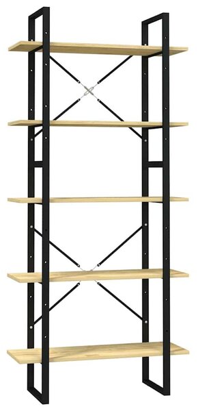 Ötszintes fenyőfa könyvszekrény 80 x 30 x 175 cm