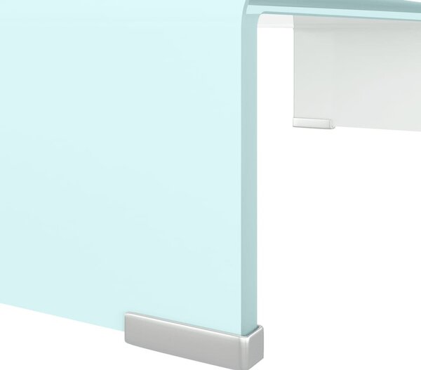 Zöld üveg TV állvány/monitor magasító 60 x 25 x 11 cm