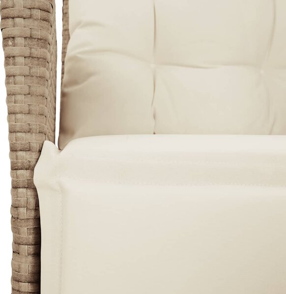 9 részes bézs polyrattan kerti étkezőgarnitúra párnákkal