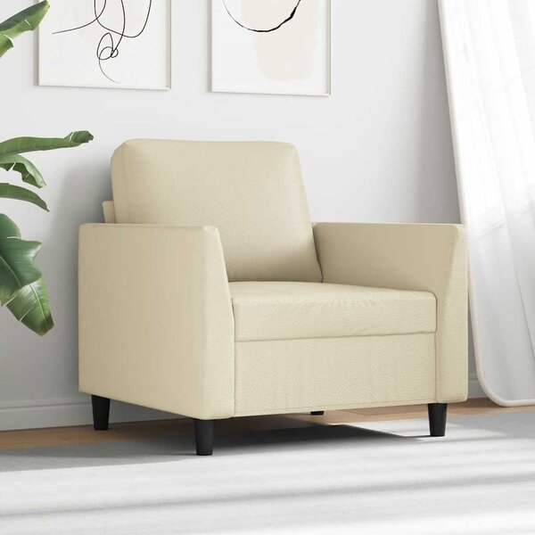 Krémszínű műbőr kanapéfotel 60 cm