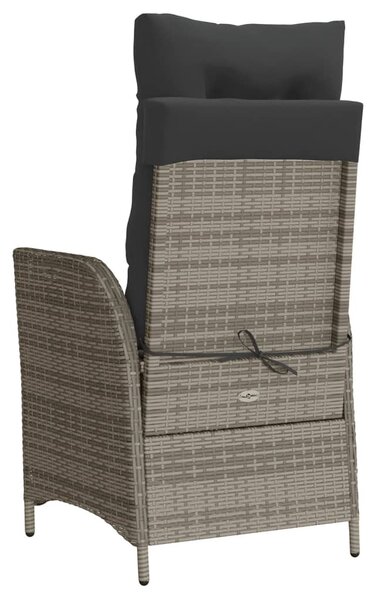 3 részes szürke polyrattan bisztrógarnitúra párnákkal
