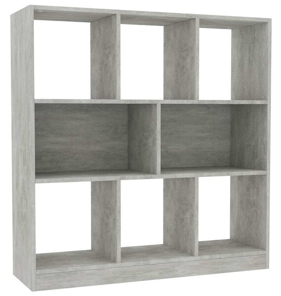 Betonszürke szerelt fa könyvszekrény 97,5 x 29,5 x 100 cm