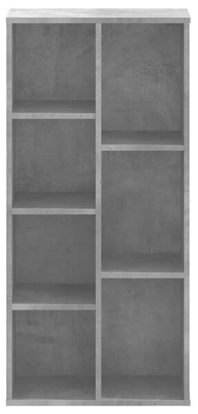 Betonszürke szerelt fa könyvespolc 50x25x105 cm