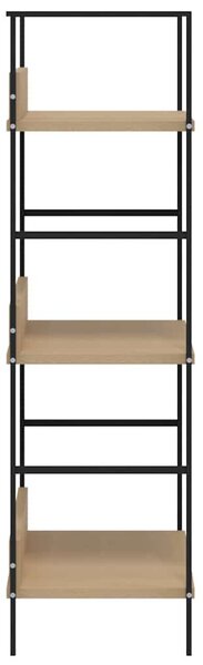 3 szintes tölgyszínű szerelt fa könyvespolc 60 x 27,6 x 90,5 cm