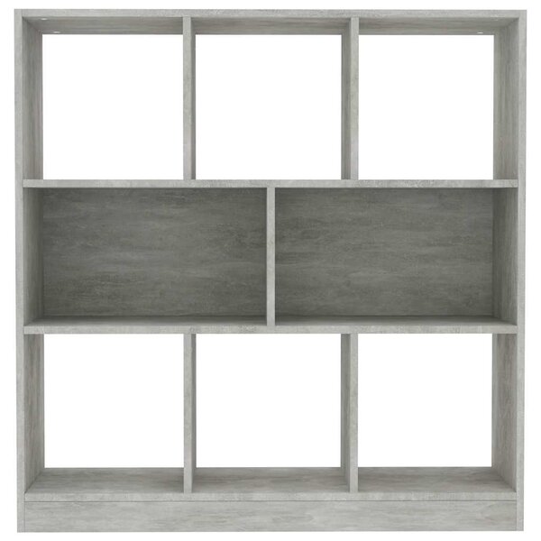 Betonszürke szerelt fa könyvszekrény 97,5 x 29,5 x 100 cm