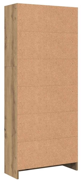 Kézműves tölgy szerelt fa könyvespolc 60 x 24 x 143 cm