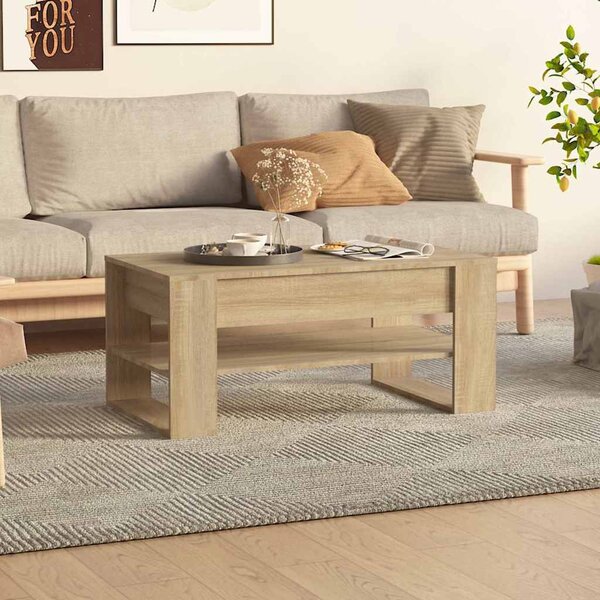 Sonoma tölgy színű szerelt fa dohányzóasztal 102x55x45 cm