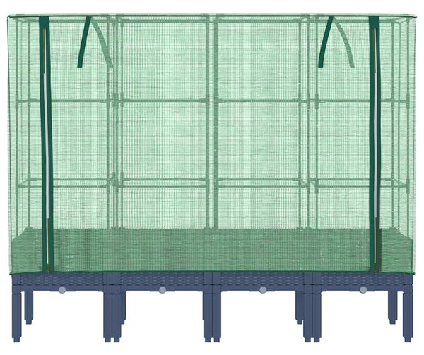 Rattan megjelenésű magaságyás melegháztakaróval 160x40x140 cm