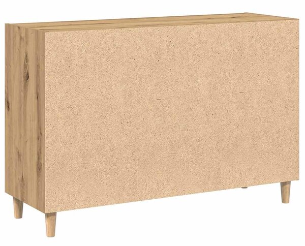 Kézműves tölgy színű szerelt fa tálalószekrény 103,5x35x70 cm