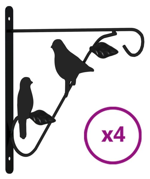 4 db fekete acél függő kaspótartó