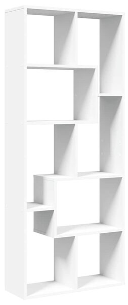 Fehér szerelt fa térelválasztó könyvespolc 67 x 25 x 161,5 cm