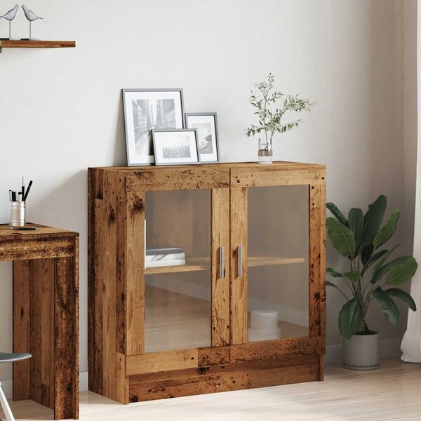 Antik fa színű szerelt fa könyvszekrény 82,5 x 30,5 x 80 cm