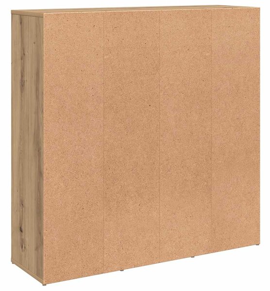 Kézműves tölgy színű szerelt fa könyvszekrény 98x29x97,5 cm
