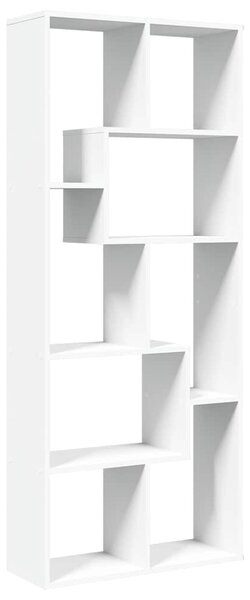 Fehér szerelt fa térelválasztó könyvespolc 67 x 25 x 161,5 cm
