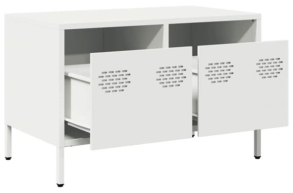 Fehér hidegen hengerelt acél TV-szekrény 68 x 39 x 43,5 cm