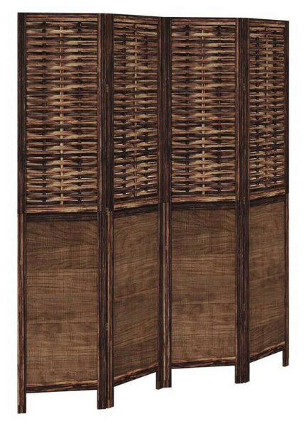 VidaXL 4 Paneles Térelválasztó - 140x180 cm - Sötétbarna
