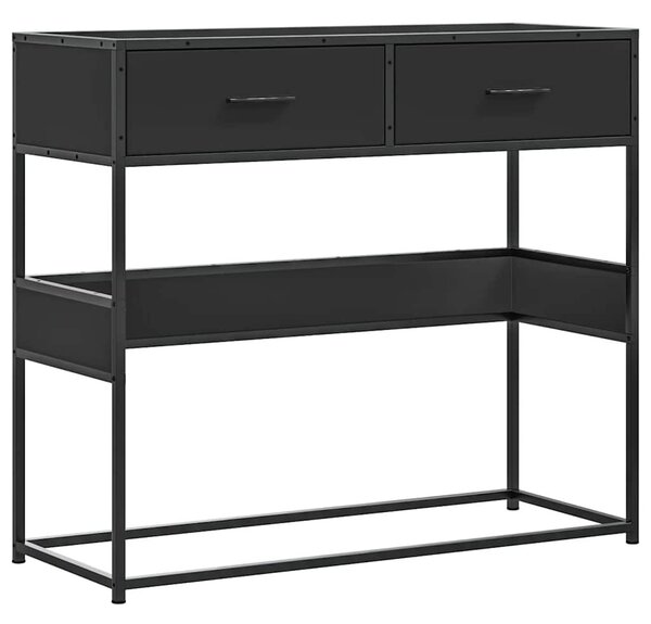 Fekete szerelt fa tálalóasztal 90x35x80 cm
