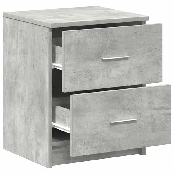 2 db betonszürke éjjeliszekrény 2 fiókkal 40x36x50 cm
