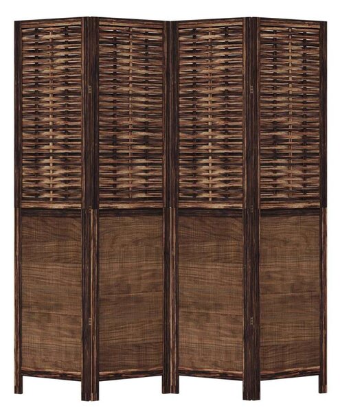 VidaXL 4 Paneles Térelválasztó - 140x180 cm - Sötétbarna