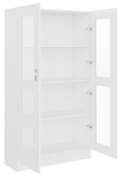 Fehér szerelt fa vitrinszekrény 82,5 x 30,5 x 150 cm
