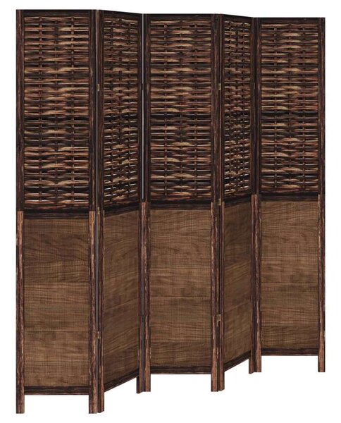 5 Paneles Bambusz Térelválasztó - 175-180x200 cm - Sötétbarna
