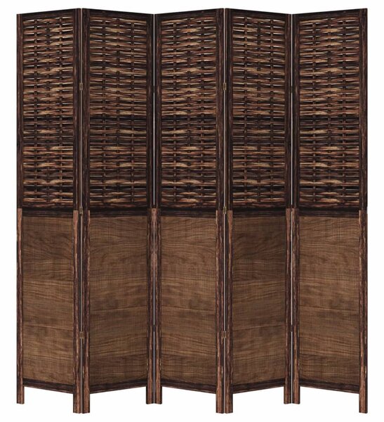 5 Paneles Bambusz Térelválasztó - 175-180x200 cm - Sötétbarna