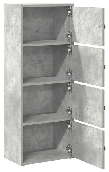 Betonszürke szerelt fa könyvespolc 40x24x102 cm