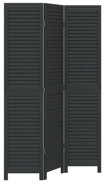 VidaXL 3 Paneles Térelválasztó - Tömörfa - Fekete - 180cm