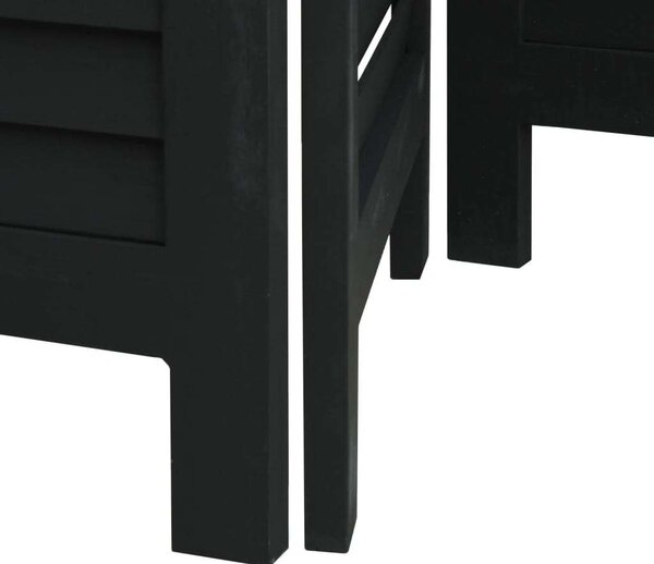 VidaXL 3 Paneles Térelválasztó - Tömörfa - Fekete - 180cm