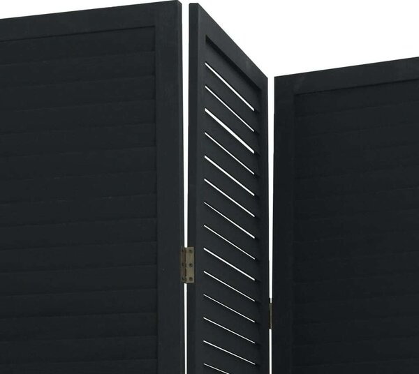 VidaXL 3 Paneles Térelválasztó - Tömörfa - Fekete - 180cm