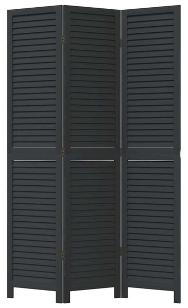 VidaXL 3 Paneles Térelválasztó - Tömörfa - Fekete - 180cm