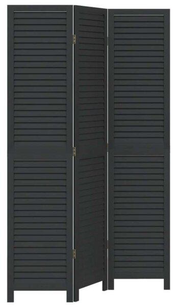 VidaXL 3 Paneles Térelválasztó - Tömörfa - Fekete - 180cm