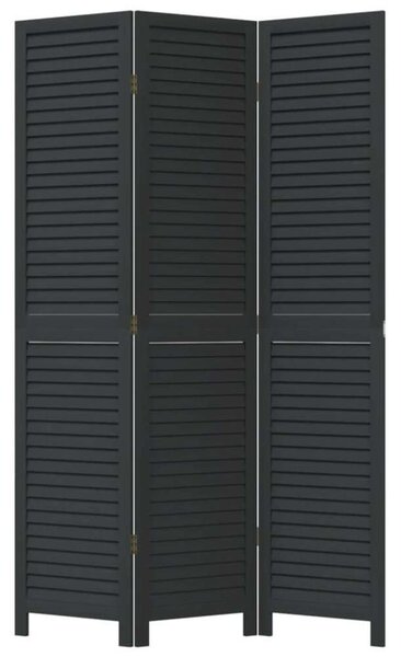 VidaXL 3 Paneles Térelválasztó - Tömörfa - Fekete - 180cm