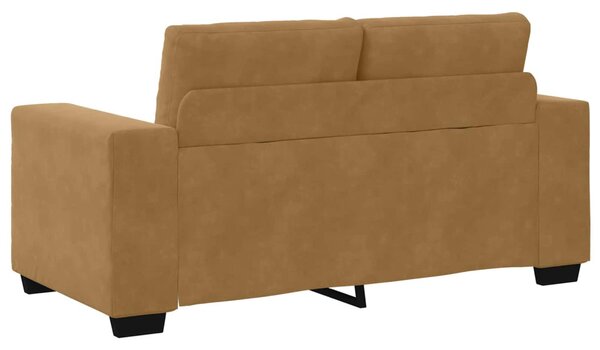 Barna bársony loveseat kanapé 120 cm