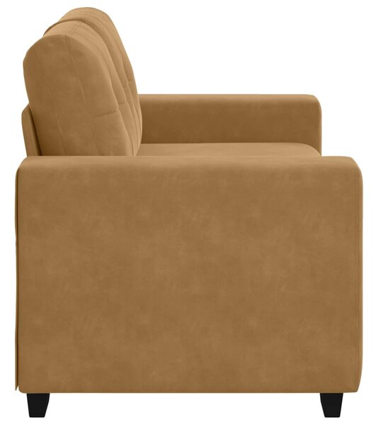 Barna bársony loveseat kanapé 120 cm