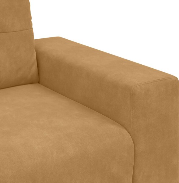 Barna bársony loveseat kanapé 120 cm