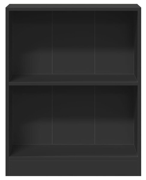 Fekete szerelt fa könyvespolc 60 x 24 x 76 cm