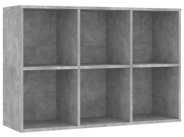 Betonszürke szerelt fa könyv-/tálalószekrény 66x30x98 cm