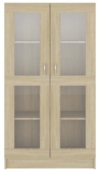 Sonoma tölgy színű szerelt fa vitrinszekrény 82,5x30,5x150 cm