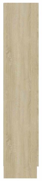 Sonoma tölgy színű szerelt fa vitrinszekrény 82,5x30,5x150 cm