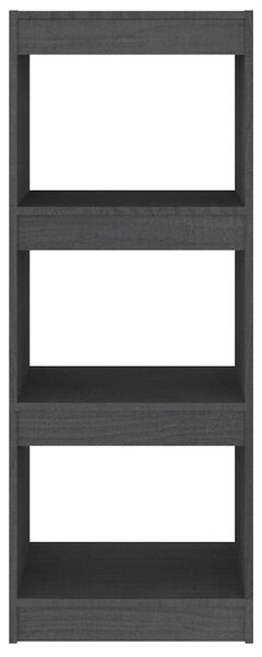 Szürke tömör fenyőfa könyvszekrény/térelválasztó 40x30x103,5 cm