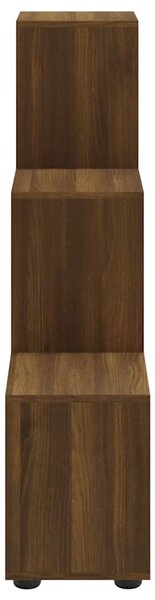 Barna tölgyszínű szerelt fa lépcsős könyvespolc 107 cm