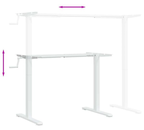 VidaXL fehér acél álló asztalváz (94-135) x 60 x (70-114) cm